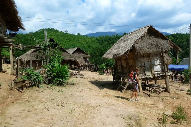 Trek and Kayak with Boat ride, Muangnoi village, Cave, & Tad Mok Waterfall - 1 Day 2