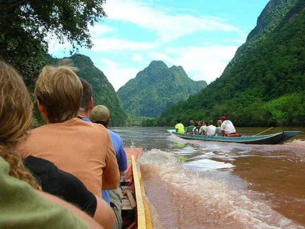 Trek and Kayak with Boat ride, Muangnoi village, Cave, & Tad Mok Waterfall - 1 Day 3